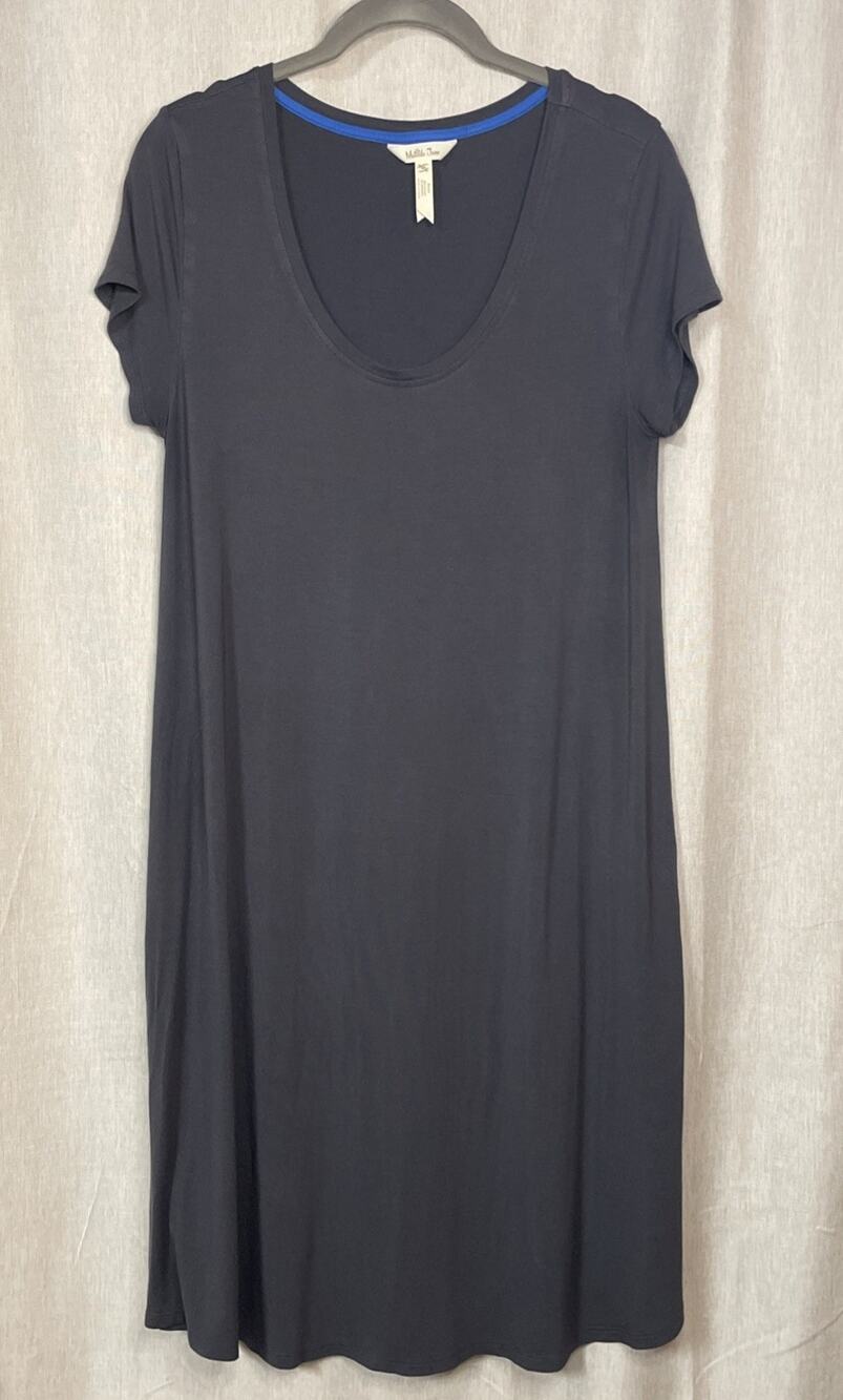 Matilda Jane Size M Dark Gray Shift Dress - Scoop Neck Casual Short Sleeve RAYON